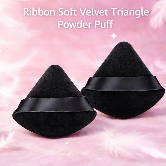Ausmary® Ribbon Soft Velvet Triangle Powder Puff